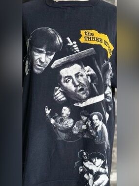 Vintage 1991 Three Stooges All Over Print T Shirt Single Stitch USA Large AOP